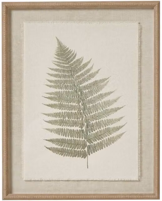 Lemon Pavilion Bracken Art on Texture-Torn Paper with Beaded Frame, Brown, W: 40 cm, H: 50 cm