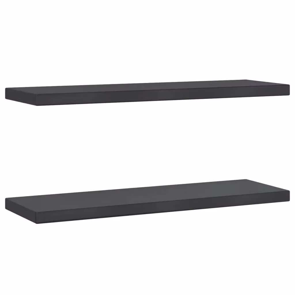 Berkfield Home Wall Mounted Shelves, 2 Pack, Black Matt Stainless Steel, W: 75 cm, D: 23.5 cm, H: 3 cm – 2
