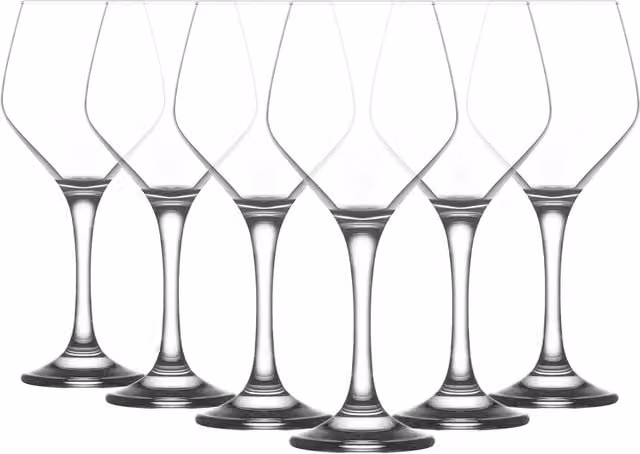 LAV Ella Red Wine Glasses, 440ml, Pack of 6, Clear – 1