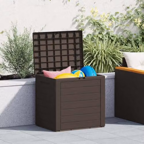 vidaXL Brown Polypropylene Garden Storage Box W: 58.5 cm, D: 46 cm, H: 55 cm – 2