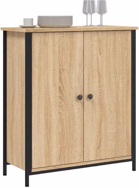 Berkfield Home Sonoma Oak Sideboard in Light Tan, W/D/H: 70 x 30 x 80 cm