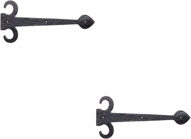 Loops 2x Pair 305mm Ornate Sword Hinge Front Black Antique Decorative Door Plate