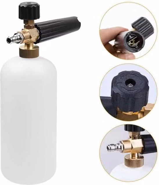 Kelvenix 1/4 inch High Pressure Washer Foam Bottle with Water Gun and 5 Nozzles, Black – 1