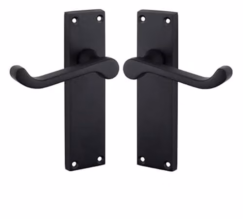 Golden Grace Victorian Scroll Lever Latch Handles, Matt Black, 1 Pair