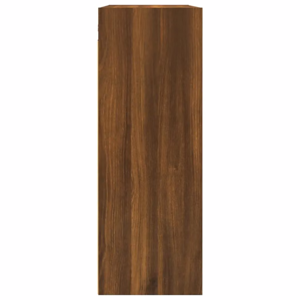 Berkfield Home Hanging Wall Cabinet, Brown Oak, W: 69.5 cm, D: 32.5 cm, H: 90 cm – 4