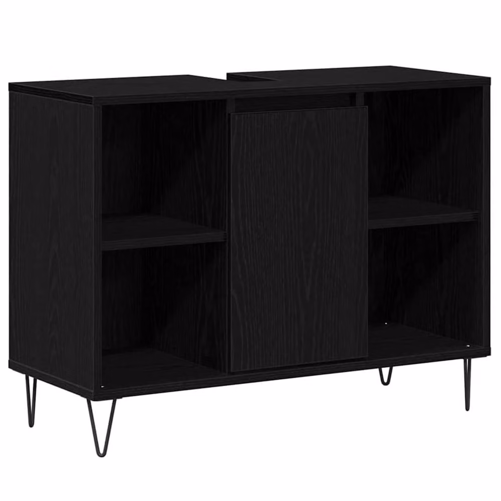 Berkfield Home Black Oak MDF Bathroom Vanity Unit – 3