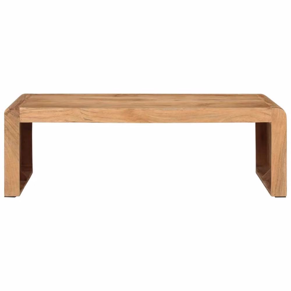 Berkfield Home Brown Acacia Solid Wood Coffee Table W: 110 cm, D: 55 cm, H: 35 cm – 2