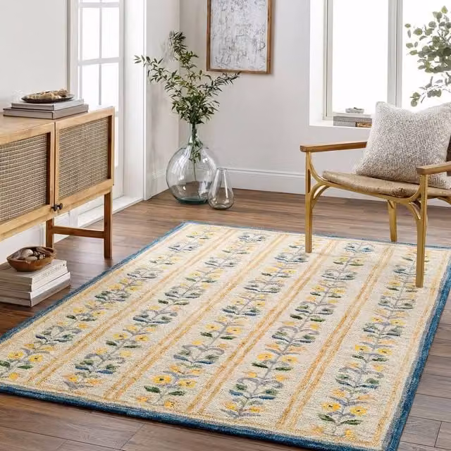 Livabliss Fairfax Hand Tufted Wool Global Rug in Green, Beige, Blue and Yellow, W: 200 cm, D: 275 cm – 1