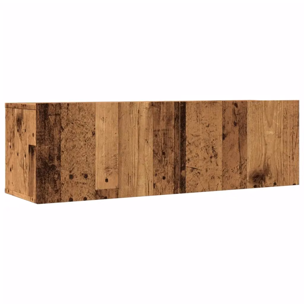 Berkfield Home Set of 2 Wall-mounted Rustic Wood TV Cabinets in Brown, W/D/H: 100 x 30 x 30 cm – 2