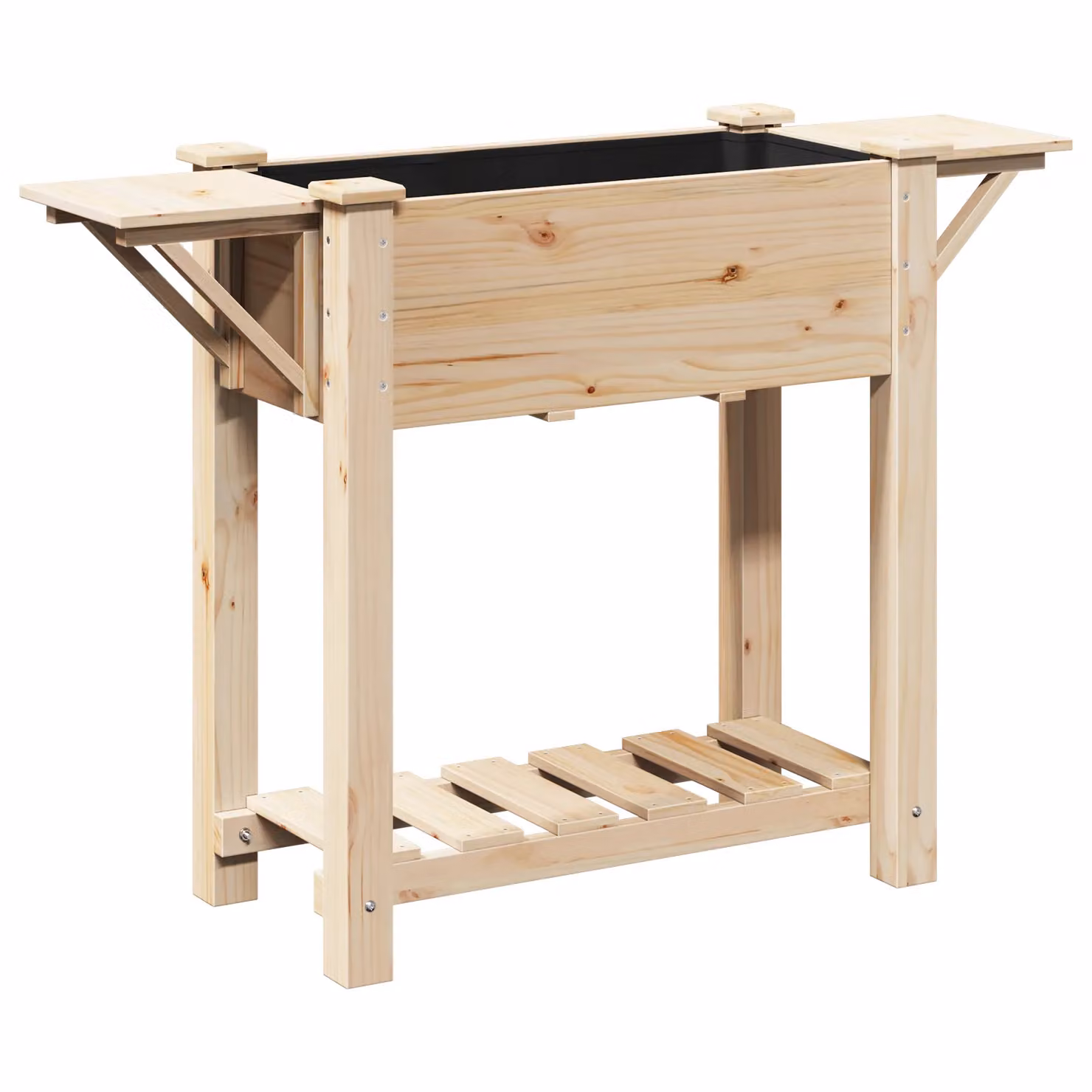 Berkfield Home Wooden Raised Bed Garden Planter in Beige, W/D/H: 111 x 37 x 76 cm – 2