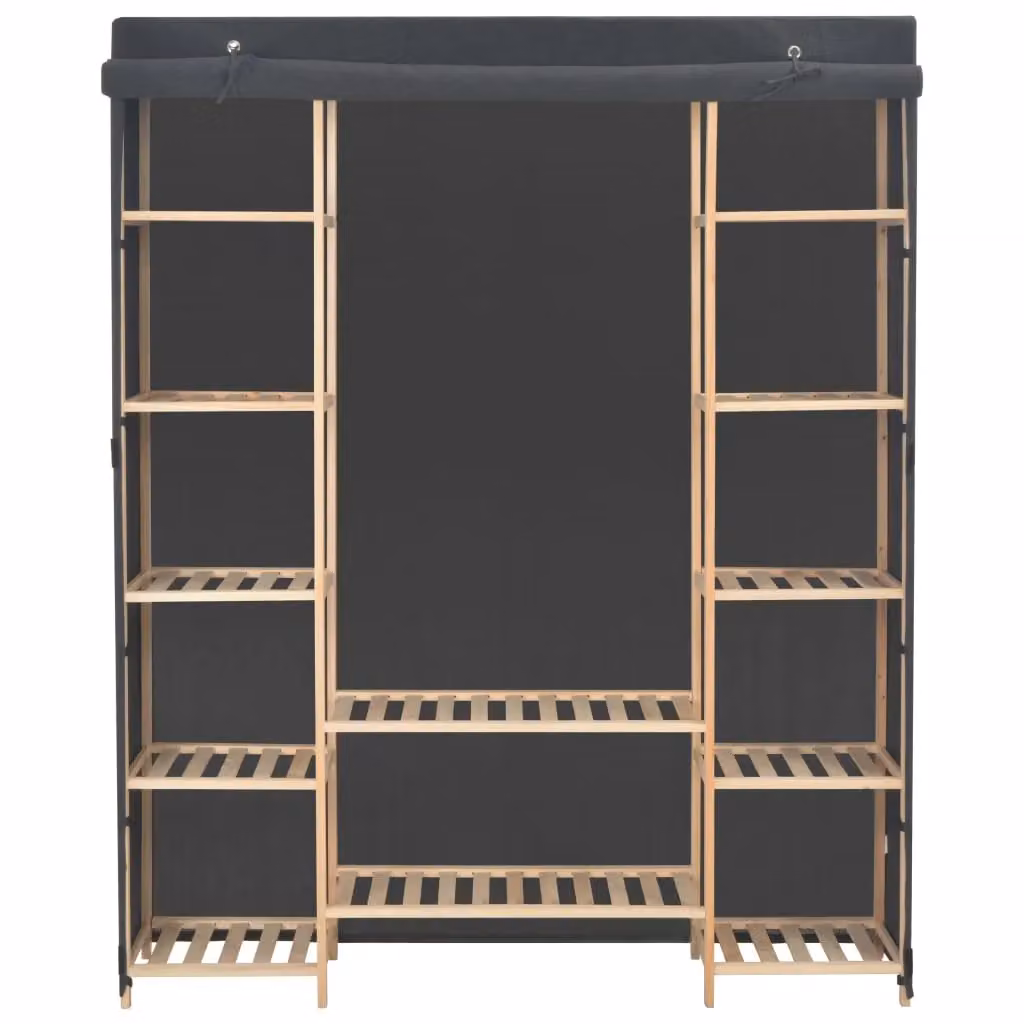 Berkfield Home Grey Fabric Roll Shutter Wardrobe W/D/H: 135 x 40 x 170 cm – 2