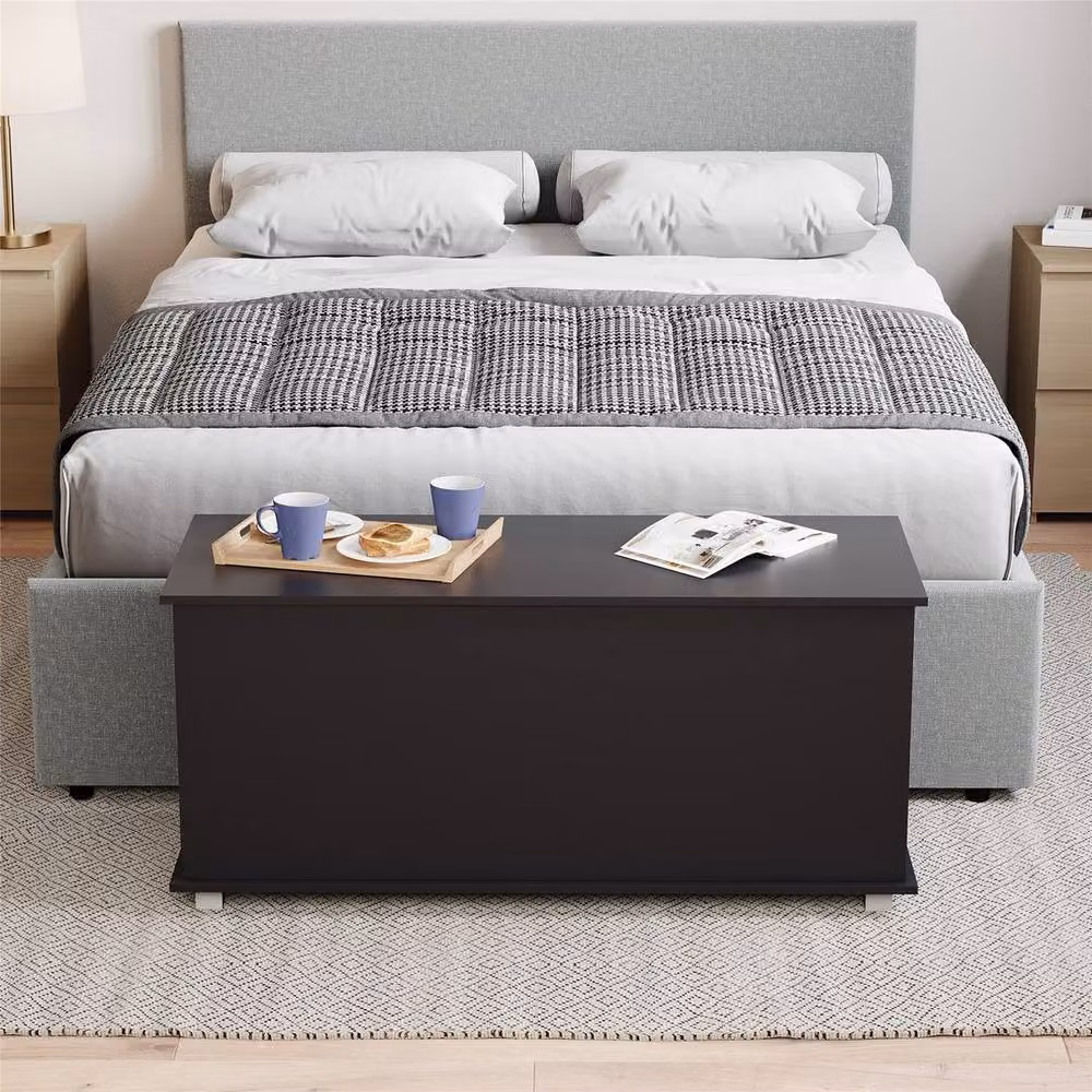 Kelvenix Black Storage Ottoman Chest for Bedding and Blankets – 4