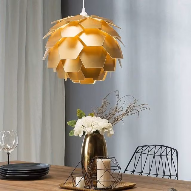 Wyld and Coco Pine Cone Suspended Pendant Light in Gold/Brass – 1