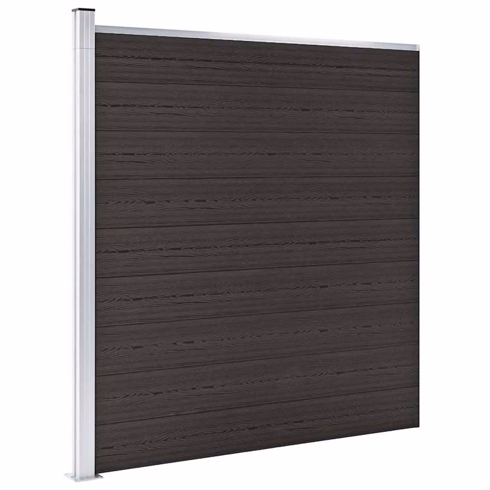 Berkfield Home Durable WPC Fence Panel, Black, W: 175 cm, H: 186 cm – 2