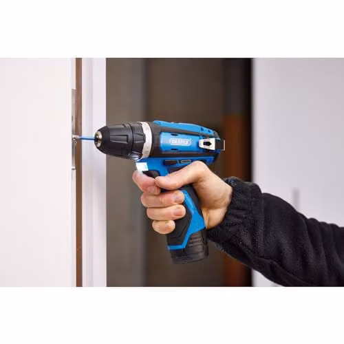 Draper 12V Drill Driver in Blue and Black with 1.5Ah Rechargeable Battery and Fast Charger – 3