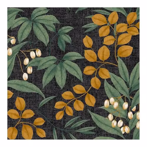 Superfresco Easy Persephone Charcoal and Ochre Floral Botanical Wallpaper
