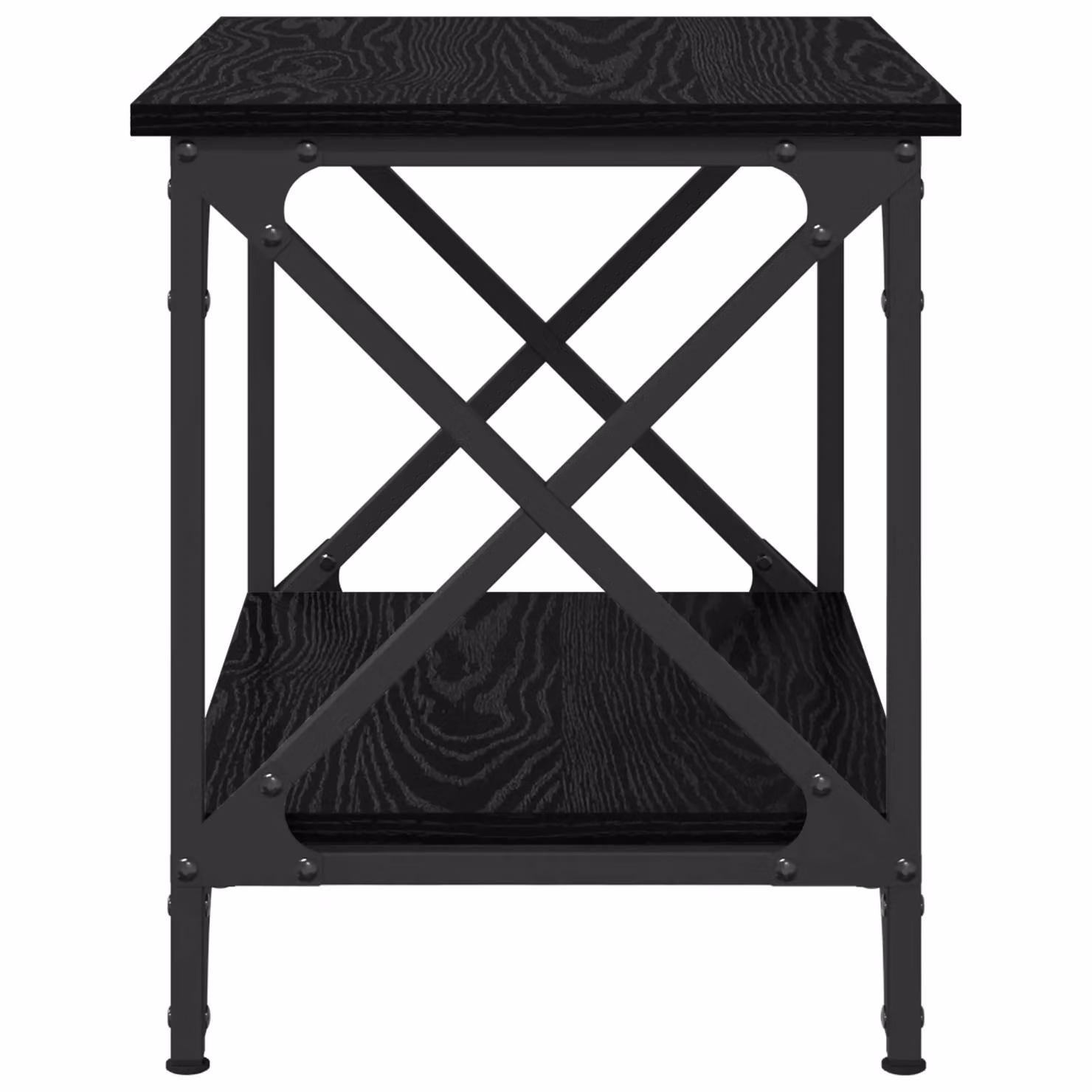 Berkfield Home Side Table with Shelf in Black Oak, W: 55 cm, D: 38 cm, H: 45 cm – 4