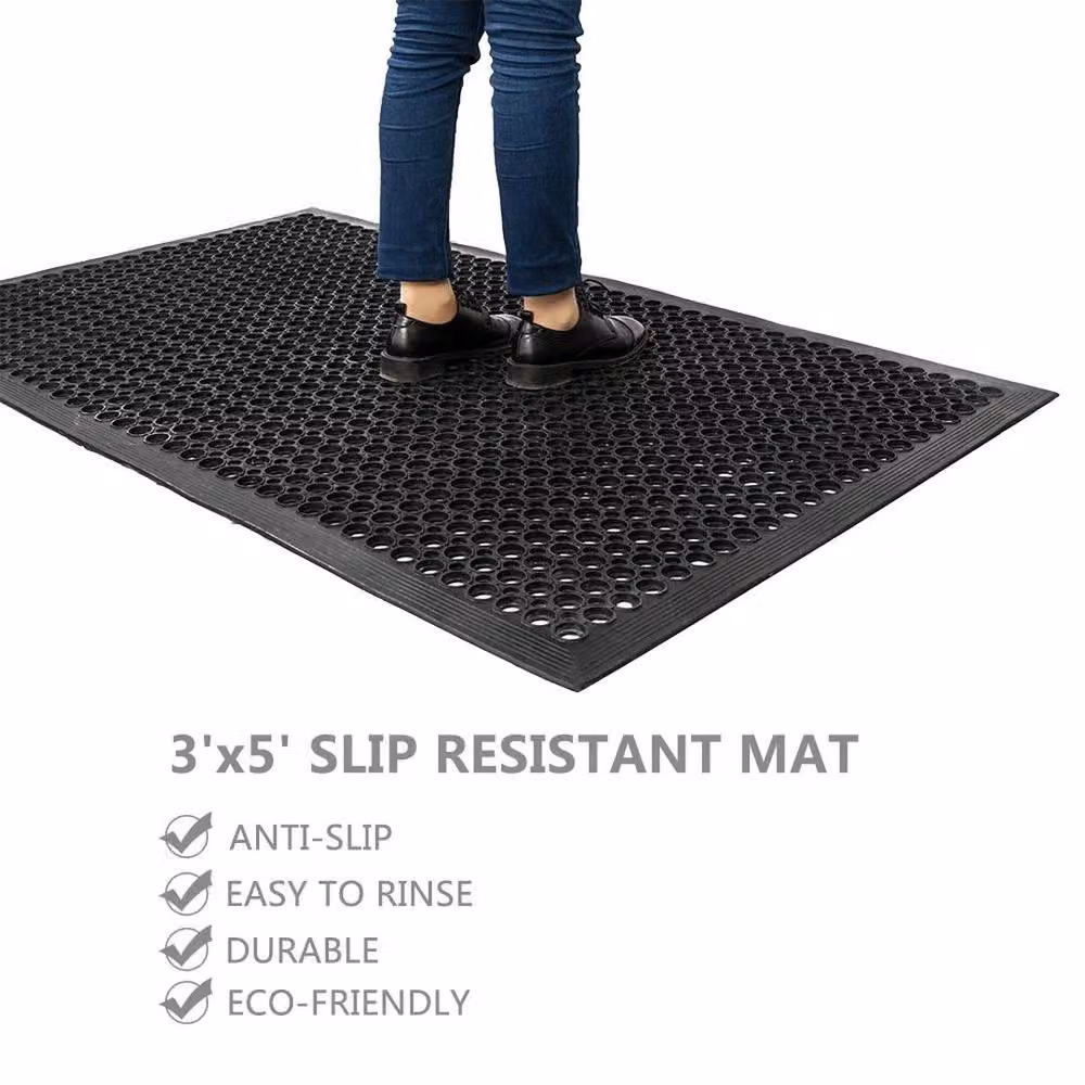 Kelvenix Heavy Duty Large Anti-slip Rubber Ring Mat, Black, Diameter: 100 cm – 2