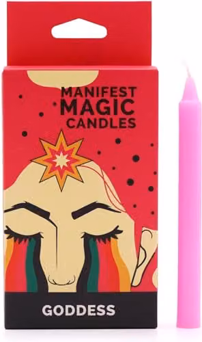 Ancient Wisdom Pink Manifest Magic Soy Wax Candles for Confidence and Goddess Ritual, Pack of 12 – 1