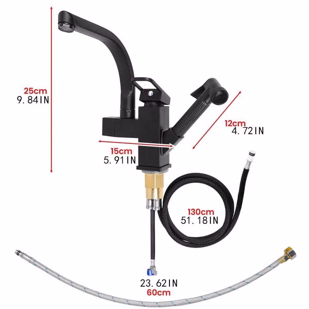 Kelvenix 2 in 1 Pull Out Spray Head Kitchen Mixer Tap in Matt Black – 2