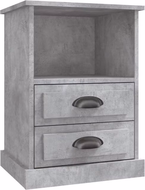 Berkfield Home Bedside Cabinet in Grey, W/D/H: 43 x 36 x 60 cm
