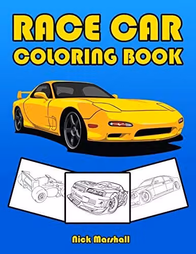 Race Car Colouring Book for Kids Ages 4-8, Multicolour