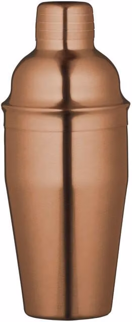 BarCraft Bronze Copper Finish Metal Cocktail Shaker, 500ml