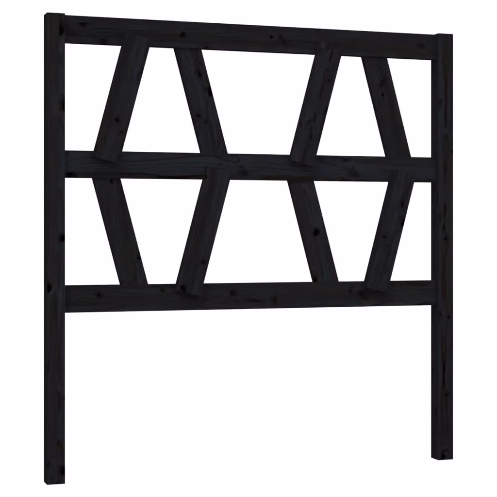 Berkfield Home Black Solid Pine Wood Bed Headboard, W/D/H: 96 x 4 x 100 cm – 2