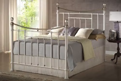 Birlea Furniture Bronte King Size Metal Bed in Cream – 2