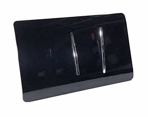 Trendi 45 A Cooker Switch with Plug Socket and Neon Insert, Black – 2