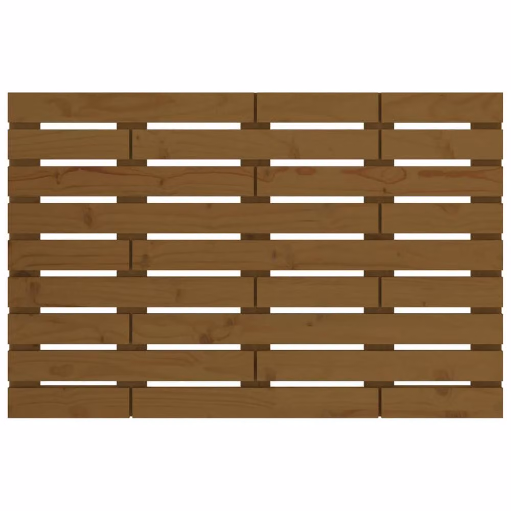 Berkfield Home Wall Mount Solid Wood Pine Headboard in Honey Brown, W: 96 cm, D: 3 cm, H: 63 cm – 3