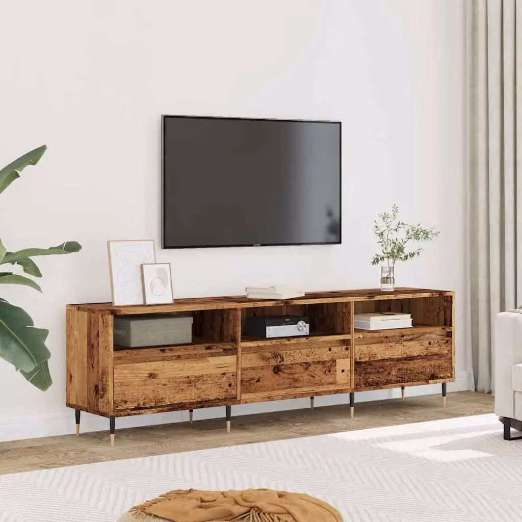 Berkfield Home Industrial TV Cabinet in Brown Old Wood, W/D/H: 150 x 30 x 44.5 cm – 3