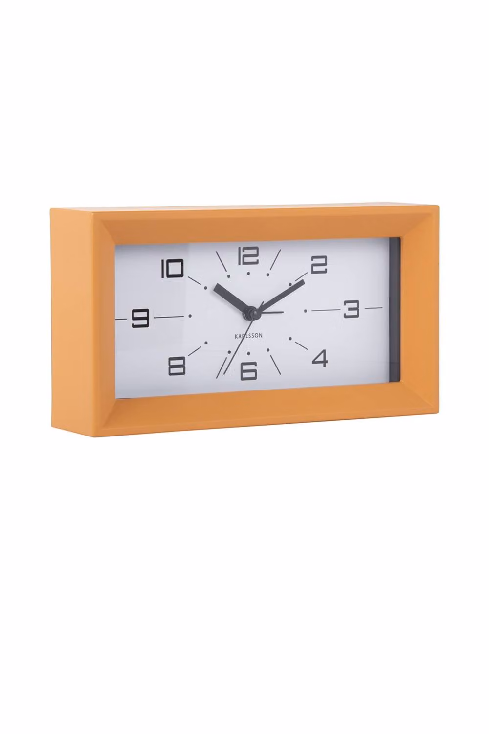 PRESENT TIME Karlsson Lujo Rectangle Analog Alarm Clock in Ochre Yellow – 3