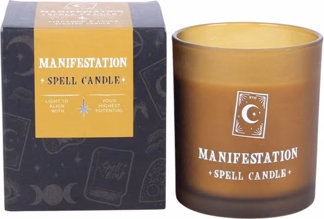 Kingsbury Gifts Mystic Celestial Spell Votive Candle in Amber Brown Glass