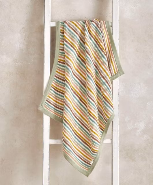 Mamas & Papas Multicolour Striped Knitted Cotton Baby Blanket