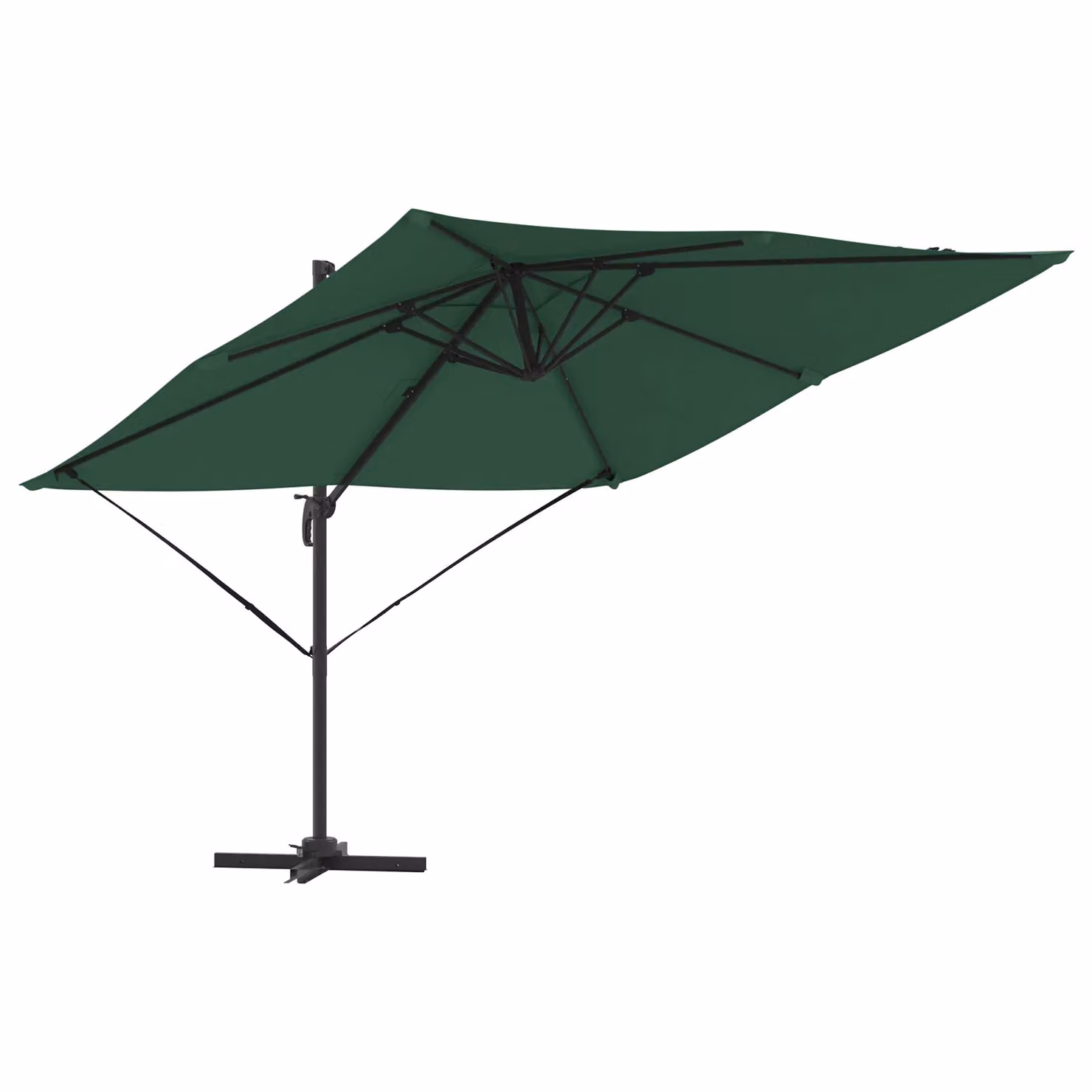 Berkfield Home Roma Cantilever Parasol in Green Aluminium, W/D/H: 286 x 285 x 265 cm – 2