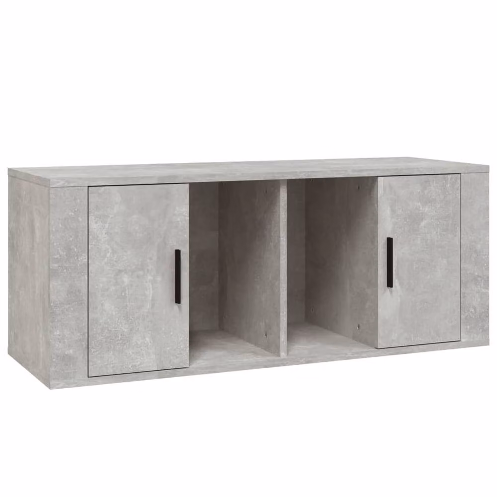 Berkfield Home Modern TV Cabinet in Concrete Grey, W/D/H: 100 x 35 x 40 cm – 2