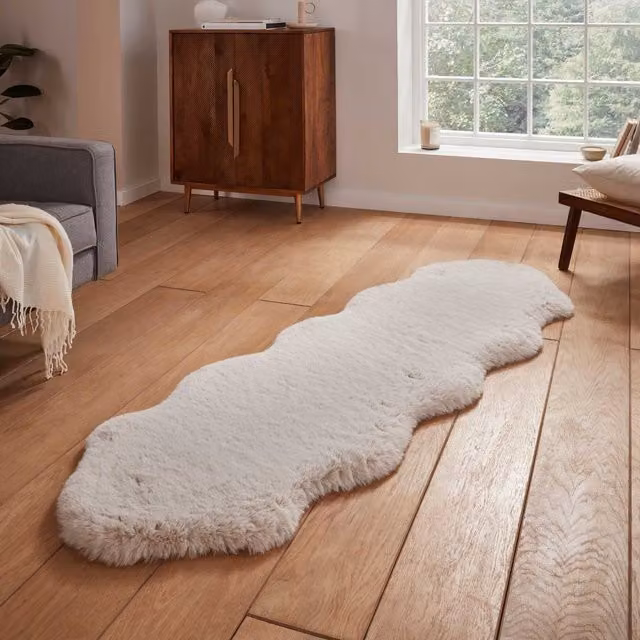 Terrys Super Teddy Double Sheepskin Shaggy Rug, Beige, W: 60 cm, L: 180 cm