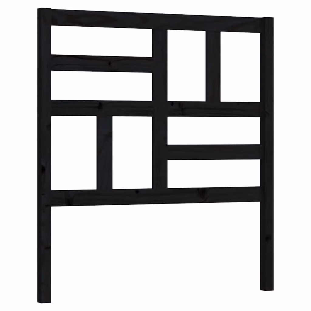 Berkfield Home Black Rustic Solid Pine Wood Bed Headboard W/D/H: 81 x 4 x 104 cm – 1
