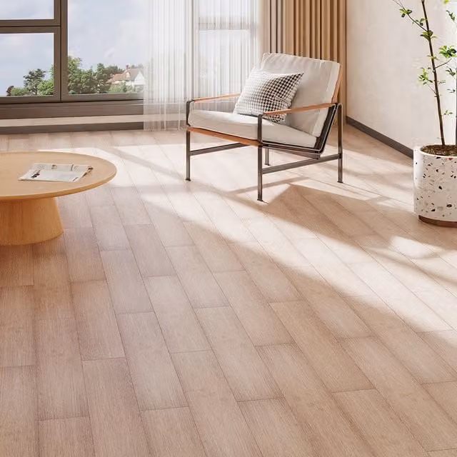 Lifeideas Set of 20 Warm Oak Wood Look Click Flooring Planks in Brown HDF