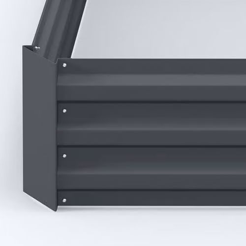 Outsunny Set of 2 Galvanised Steel Raised Garden Beds in Grey, W/D/H: 100 x 100 x 30 cm – 8