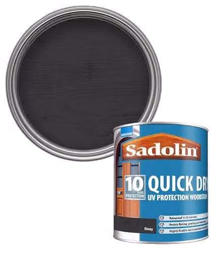 Sadolin Quick Dry UV Protection Woodstain in Ebony, 5L