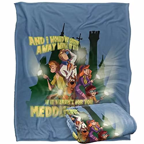 LOGOVISION Scooby Doo Officially Licensed Super Soft Microfibre Fleece Throw Blanket, W/D/H: 152 x 127 cm, Multicolour and White – 1