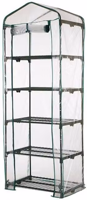 KDMD 5 Tier Mini Greenhouse Transparent PVC Cover Replacement in Green – 1