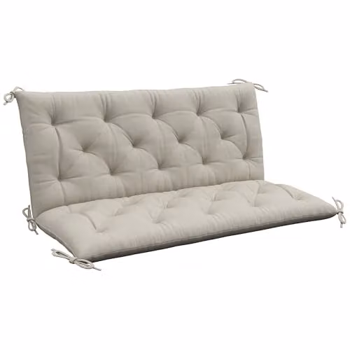 Outsunny Garden Bench Cushion with Ties, Grey, W: 110 cm x D: 110 cm x H: 12 cm – 1