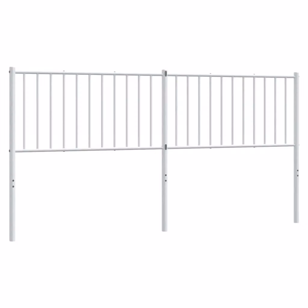 Berkfield Home Classic Metal Headboard in White – 2
