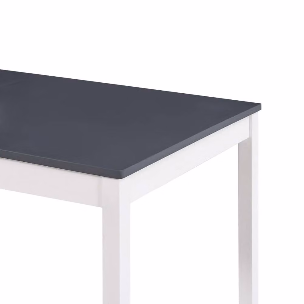 Berkfield Home Rectangular Pinewood Dining Table in White and Grey, W/D/H: 180 x 90 x 73 cm – 2