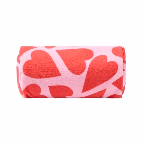 OHS Hearts Inflatable Bolster Pillow with Removable Microfibre Cover in Pink and Red – 1