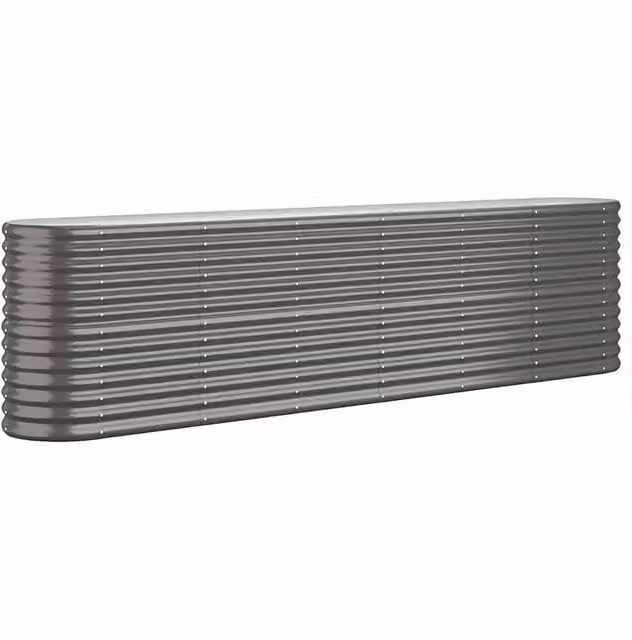 Berkfield Home Garden Powder-coated Steel Raised Bed in Anthracite, W/D/H: 260 x 40 x 68 cm – 1