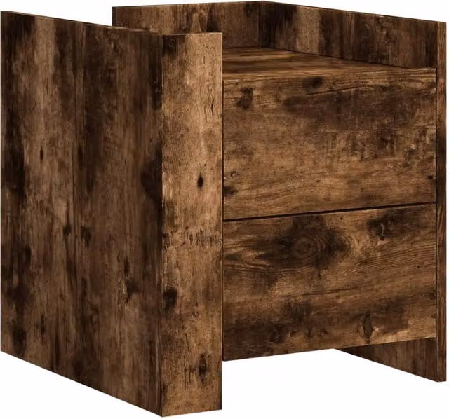 Berkfield Home Bedside Cabinet in Smoked Oak Brown, W/D/H: 45 x 50 x 50 cm – 1